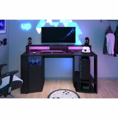Mesa Gaming con LED color negro moderno