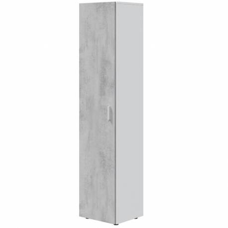 Armario multiusos columna 1 puerta blanco y cemento