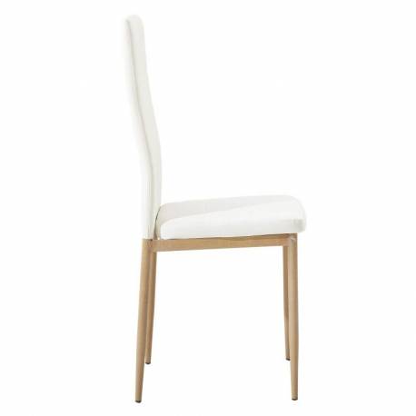 Pack mesa cristal + 4 sillas color blanco comedor Asper I