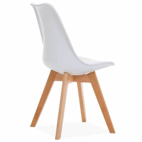 Pack mesa industrial y sillas nordicas blancas roble nordish