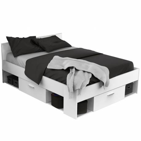 Pack cabezal + cama con cajones Chicago 135x200cm.