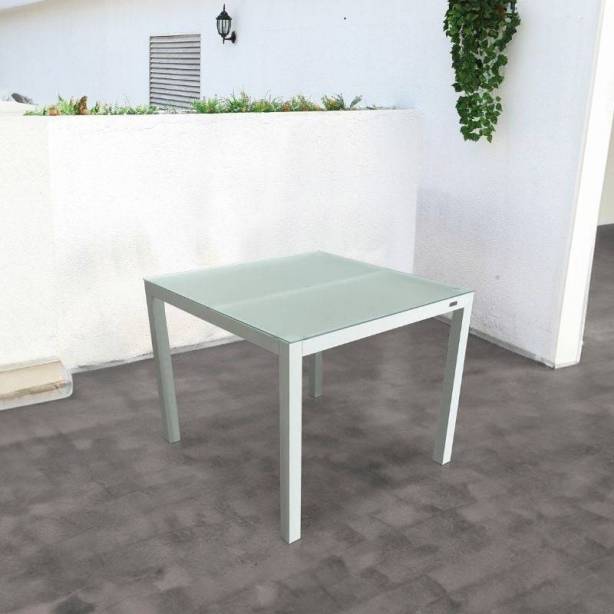 Mesa exterior Aluminio Blanco 90x74x90