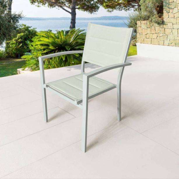 Silla exterior Aluminio Blanco 57x88x59