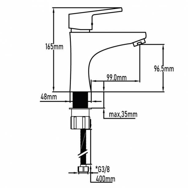 Grifo lavabo Latón Cromado 15x17x5