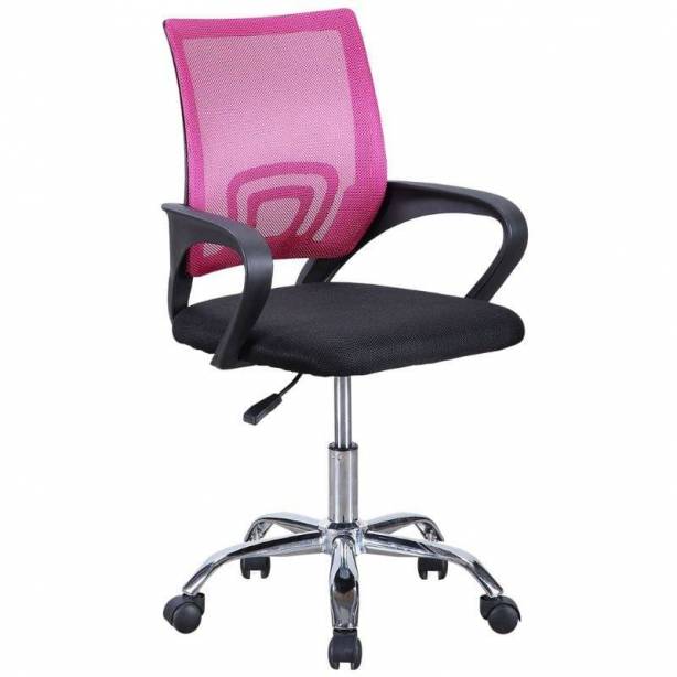 Silla escritorio Tela Rosa - Negro 60x102x60