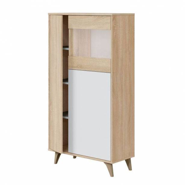 Pack muebles Salón Melamina Blanco - Madera claro