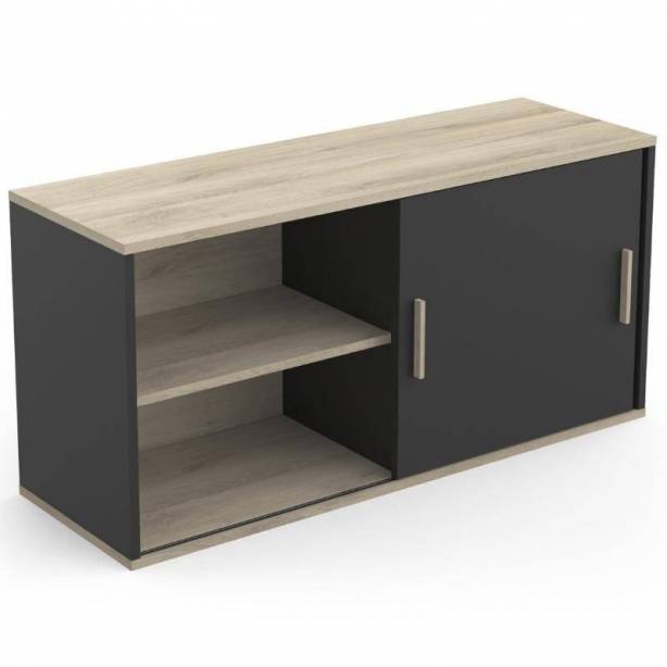 Módulo de cocina superior Melamina Negro - Madera Claro 120x60x40