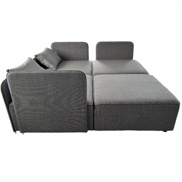 Sofá modular chaise longue Poliéster Gris 366x93x183