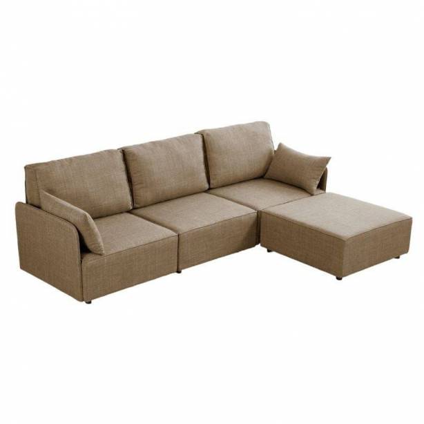 Sofá modular chaise longue 3 plazas Poliéster Beige 276x93x183