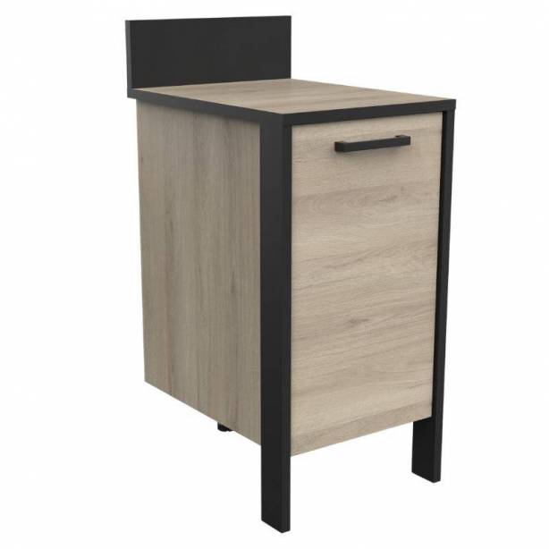 Cocina modular completa 2 módulos Melamina Negro - Madera Claro