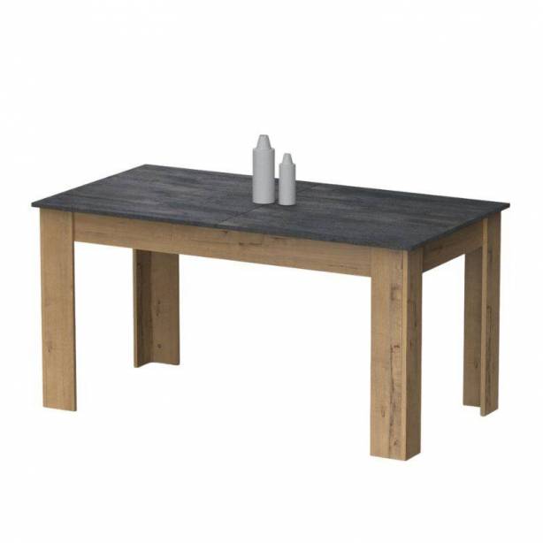 Mesa comedor extensible Melamina Madera claro - Gris 140x77x80