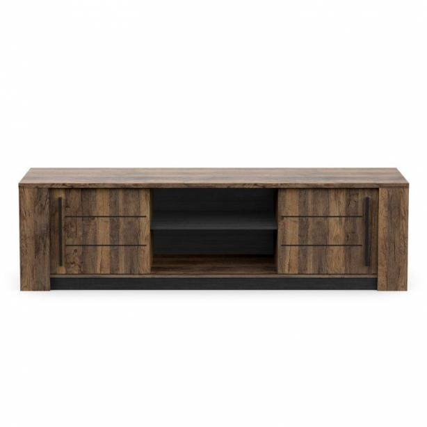 Pack muebles Salón Melamina Negro - Madera oscuro