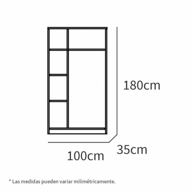 Mueble de entrada Melamina Madera claro - Gris 100x180x35