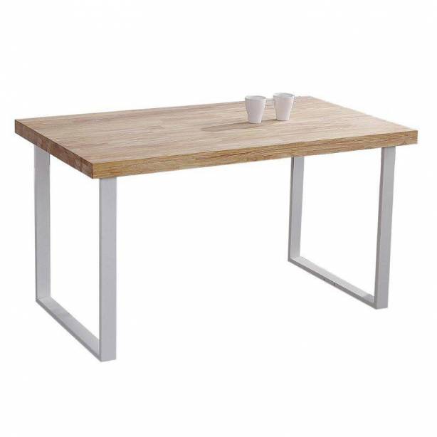 Mesa comedor Madera - Metal Blanco - Madera claro 140x77x80