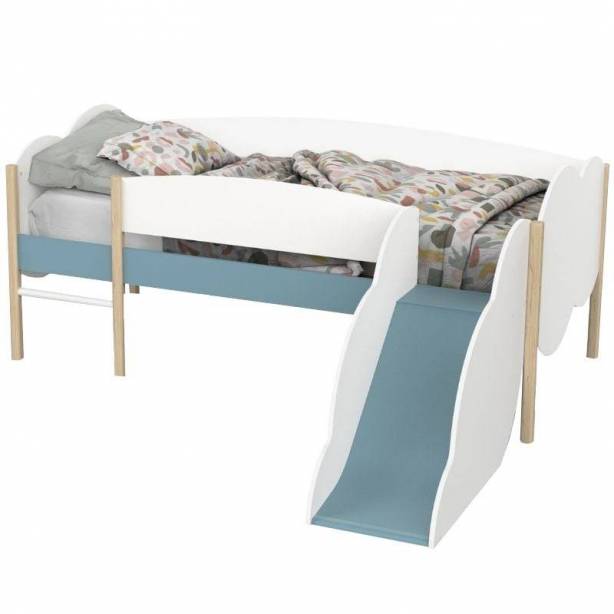 Cama infantil Melamina Blanco - Azul 206x85x184