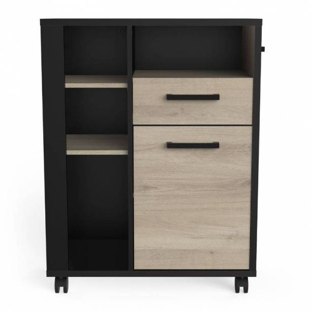 Mueble auxiliar cocina Melamina Madera claro - Negro 88x72x40