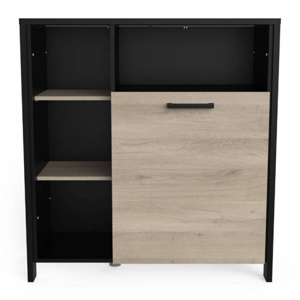 Mueble auxiliar cocina Melamina Madera claro - Negro 96x101x40