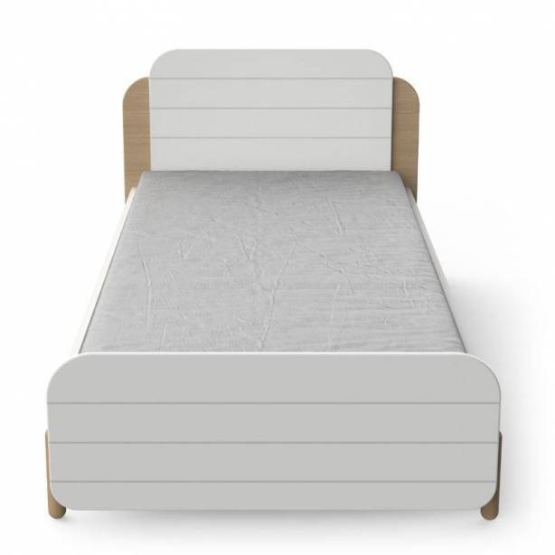 Cama Juvenil Melamina Madera claro - Blanco 102x79x195