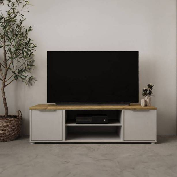 Mueble TV Melamina Madera claro - Negro 135x39x40