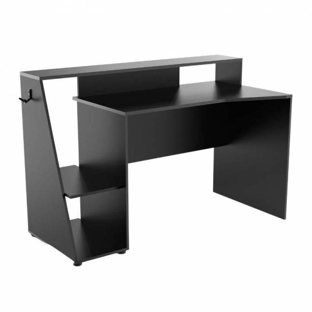 Mesa Gamer Melamina Blanco - Madera claro 138x94x67