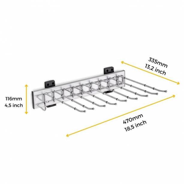 Pantalonero organizador de armarios extensible Metal Gris 34x12x47
