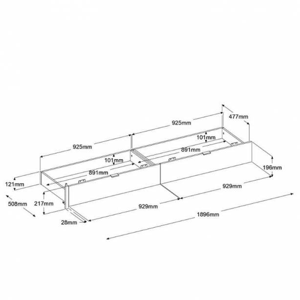 Cama canapé Melamina Blanco 200x2x51