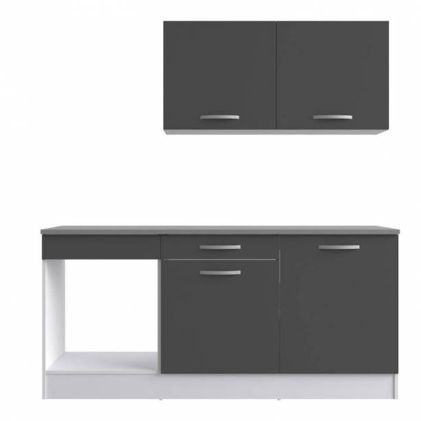 Cocina modular completa Melamina Blanco - Gris 180x60