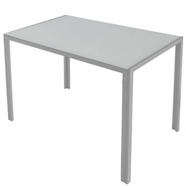 Mesa cocina Cristal - Metal Blanco 105x75x60