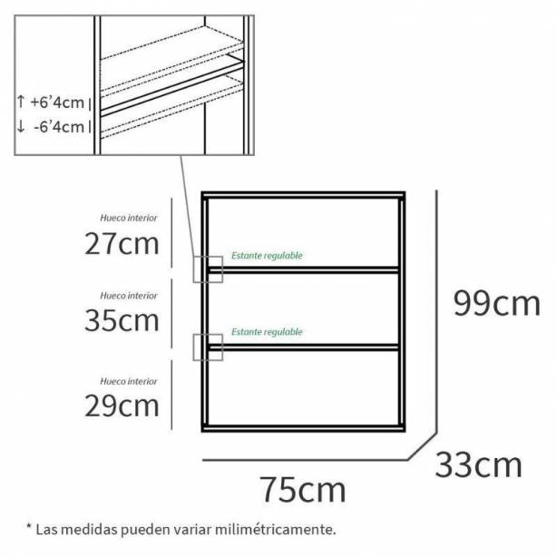 Estantería librería Melamina Madera claro 76x100x33