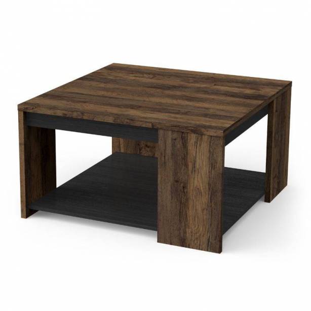 Mesa de centro Melamina Madera oscuro - Negro 80x42x80