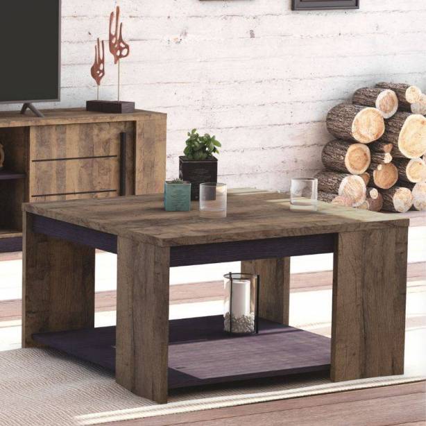 Mesa de centro Melamina Madera oscuro - Negro 80x42x80