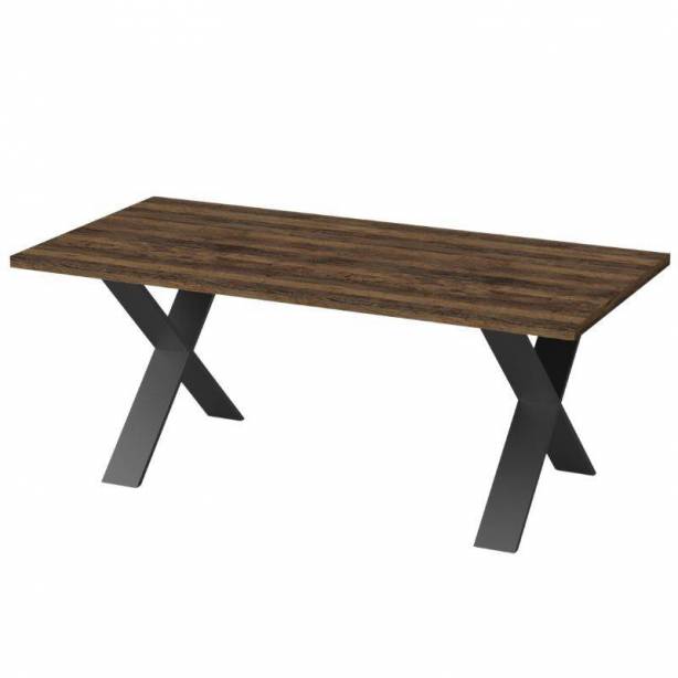 Mesa comedor Melamina Madera oscuro - Negro 180x75x90