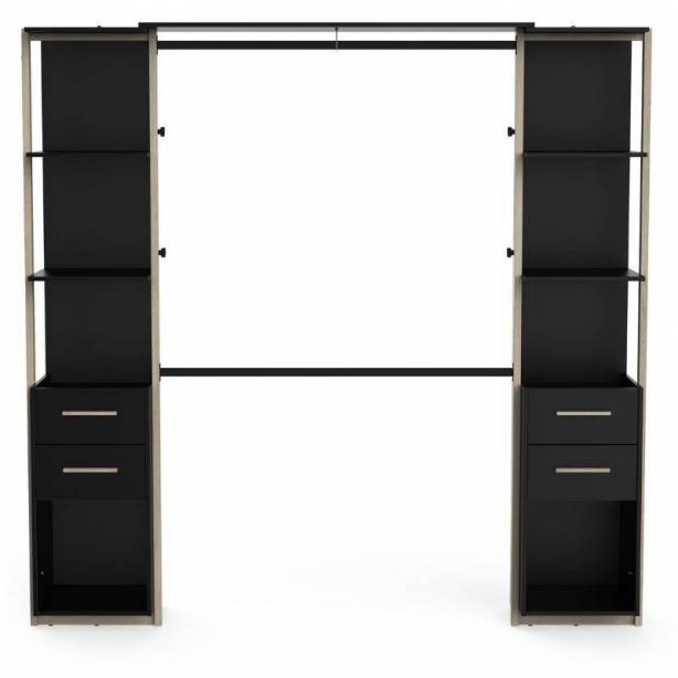 Vestidor Melamina Madera claro - Negro 210x204x42