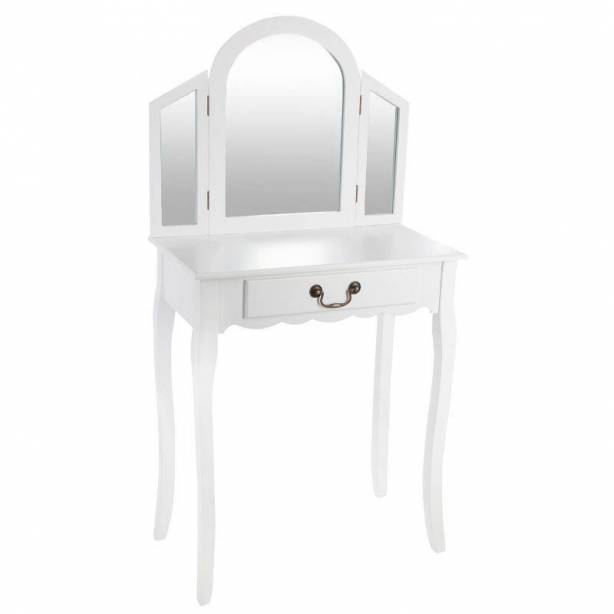 Tocador de dormitorio Melamina - Cristal Blanco 65x128x36