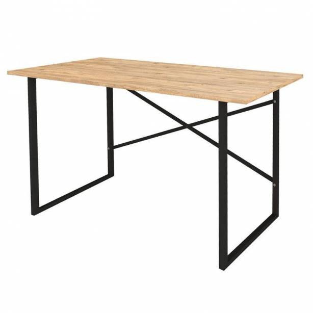 Escritorio oficina Melamina - Metal Madera claro - Negro 120x75x60