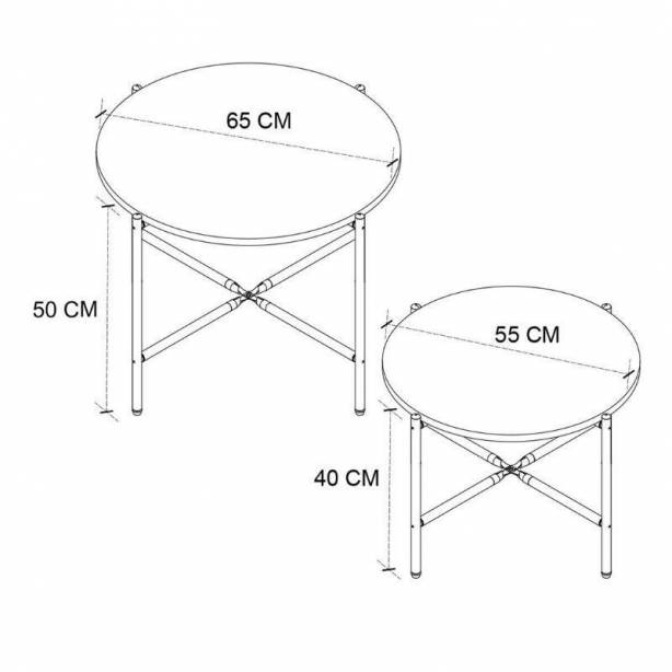 Mesa de centro Melamina - Metal Madera claro - Negro 65x50x65