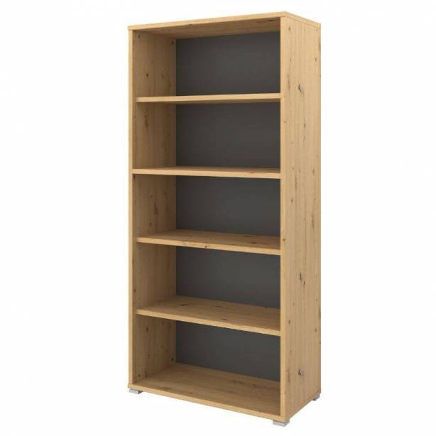 Estantería librería Melamina Gris - Madera Claro 82x175x41