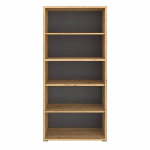 Estantería librería Melamina Gris - Madera Claro 82x175x41