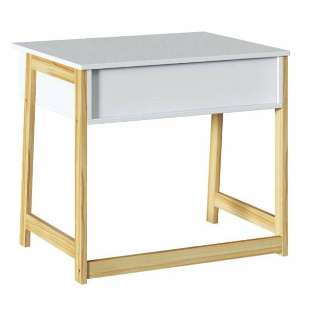 Mesa infantil Melamina Blanco - Madera claro 58x52x46