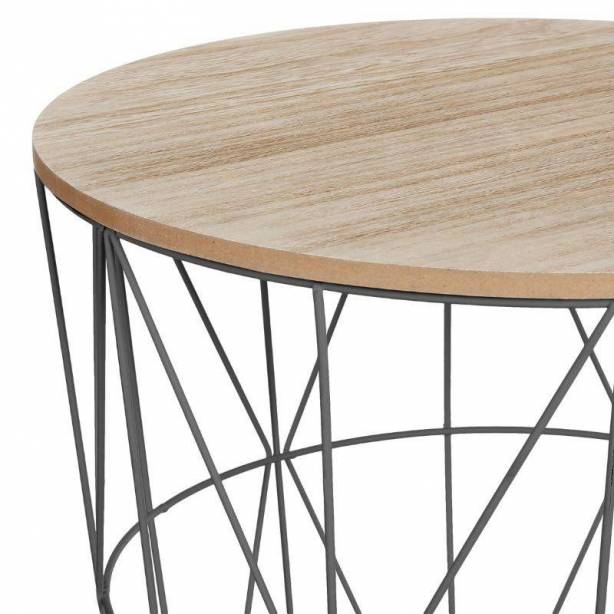 Mesa de centro Melamina - Metal Madera claro - Negro 40x41