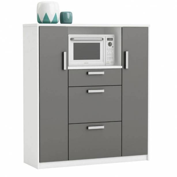 Mueble auxiliar cocina Melamina Blanco - Gris 116x132x40