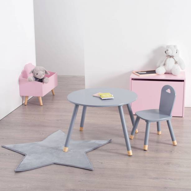 Silla infantil Melamina - Madera Gris - Madera Claro 30x50x30