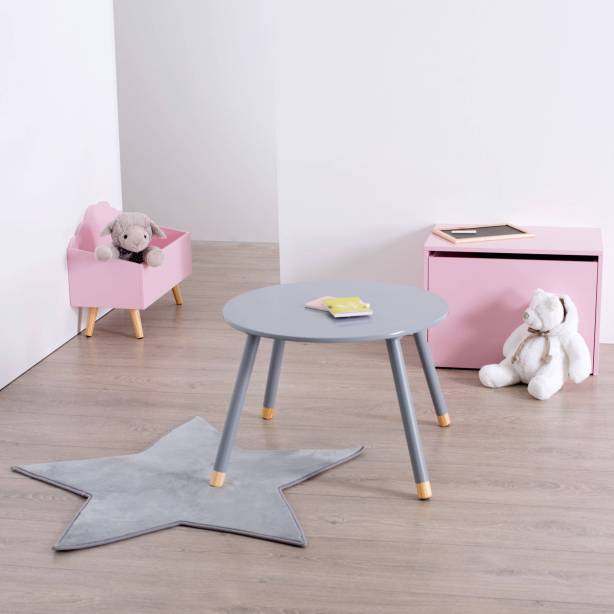 Mesa infantil Melamina - Madera Gris - Madera Claro 60x44x60