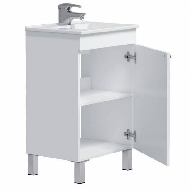 Mueble baño con lavabo Melamina Blanco 50x80x39