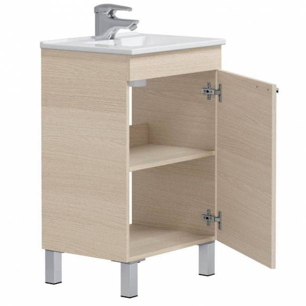 Mueble baño con lavabo Melamina Madera claro 50x80x39