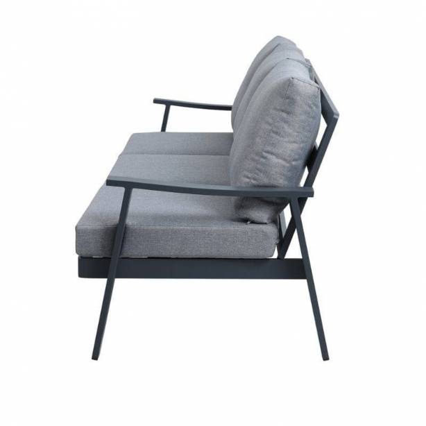 Conjunto 1 Sofá 2 Sillones y mesa de centro exterior Aluminio Gris