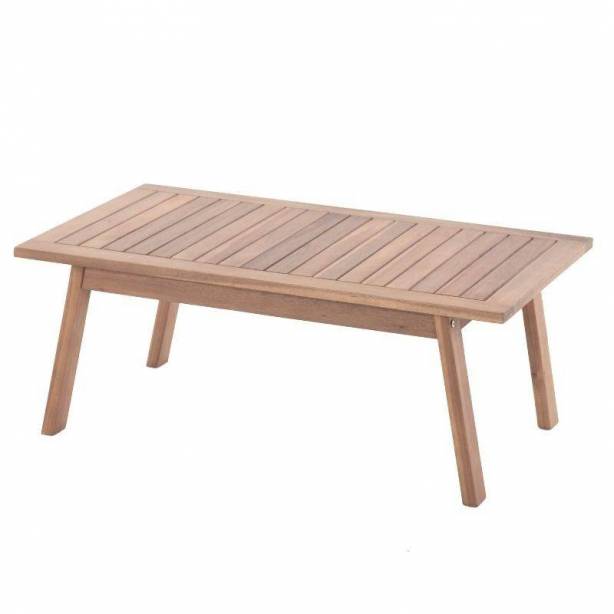 Conjunto 1 Sofá 2 Sillones y mesa de centro exterior Madera Marrón