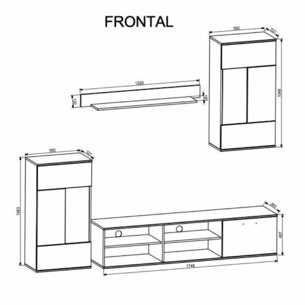 Pack muebles Salón Melamina Madera claro