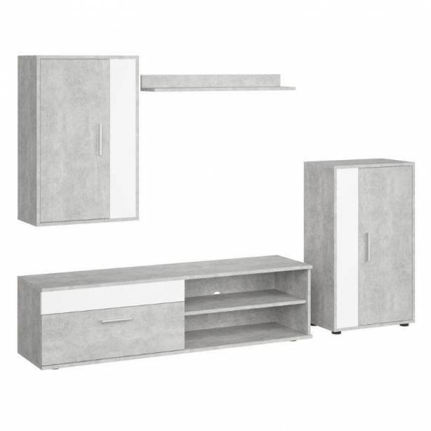 Pack muebles Salón Melamina Blanco - Gris