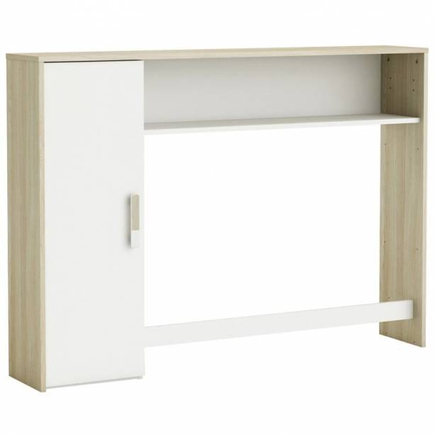 Cabecero de cama Melamina Madera claro - Blanco 132x95x25